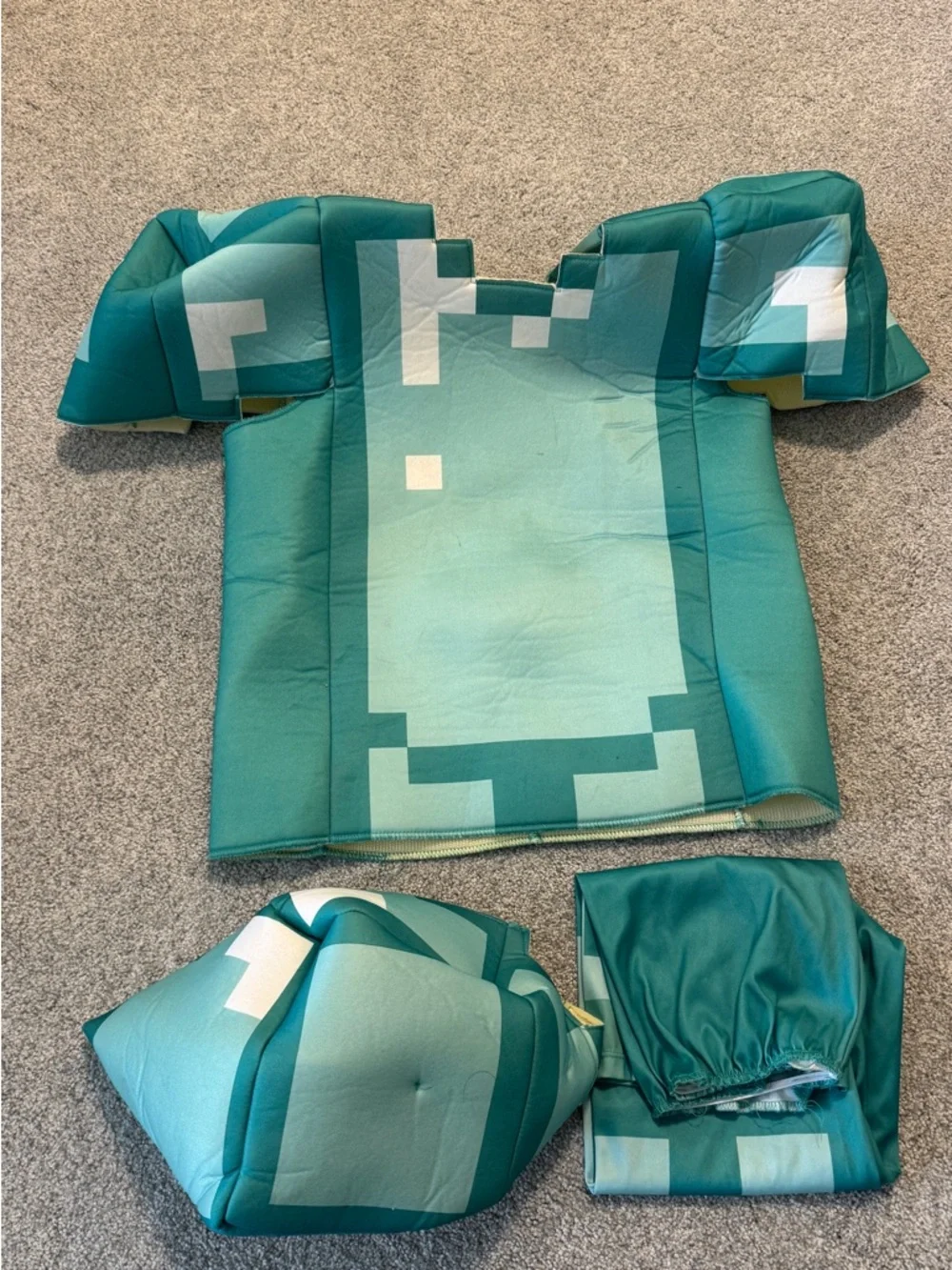 Disguise Kids Pixelated Teal and Light Minecraft Costume - Picture 3 of 5